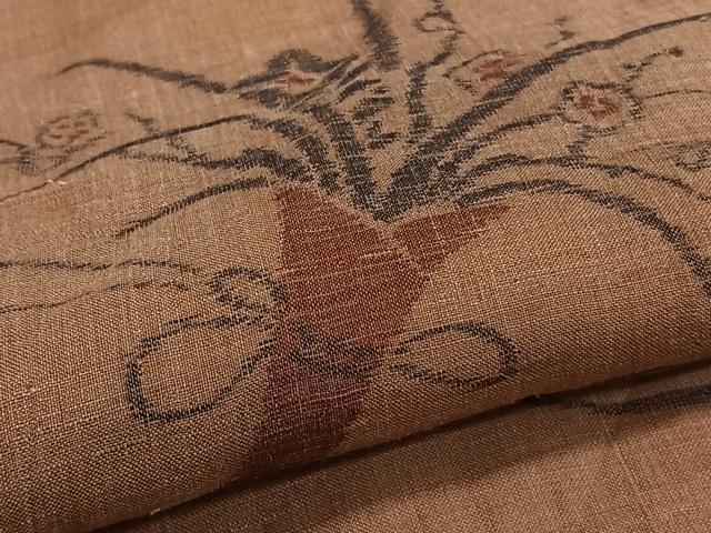 平和屋着物*夏物 本場小千谷縮 束ね草花文 麻 逸品 CABI3974xi