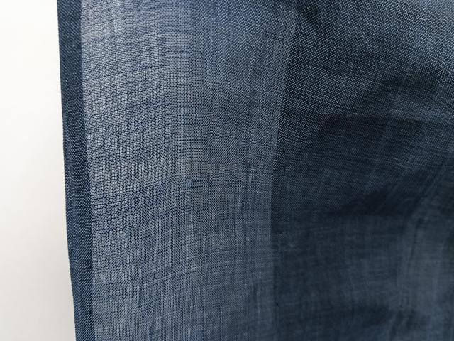 平和屋着物*夏物 本場小千谷縮 鉄御納戸色 麻 逸品 CABI3983xi