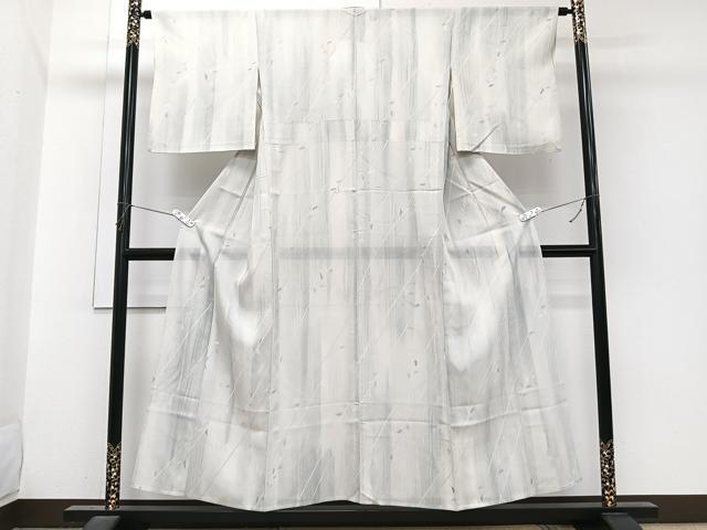 平和屋着物*夏物 小紋 絽 枝葉文 正絹 逸品 CABI3988xi