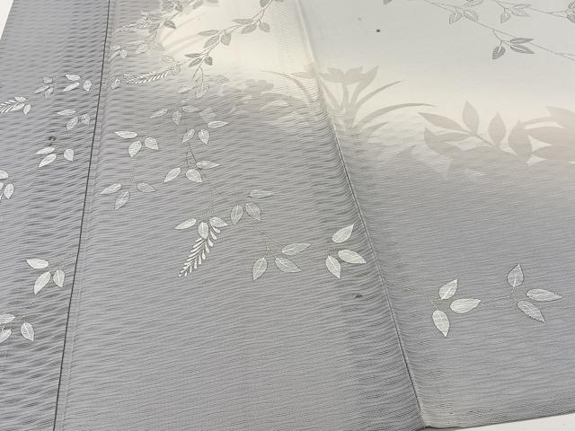 平和屋着物*夏物 訪問着 枝垂れ草花紋絽 暈し染め 金銀彩 正絹 逸品 CABI3992xi