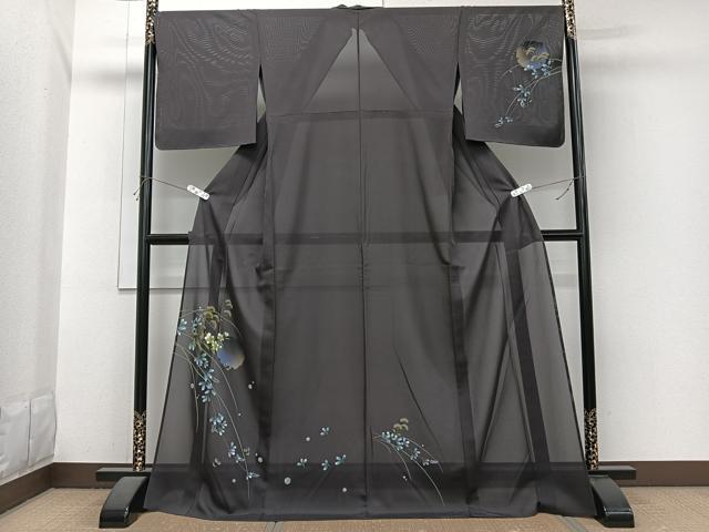 平和屋着物*夏物 訪問着 絽 雪輪花蝶文 ロング丈 正絹 逸品 CABI3994xi