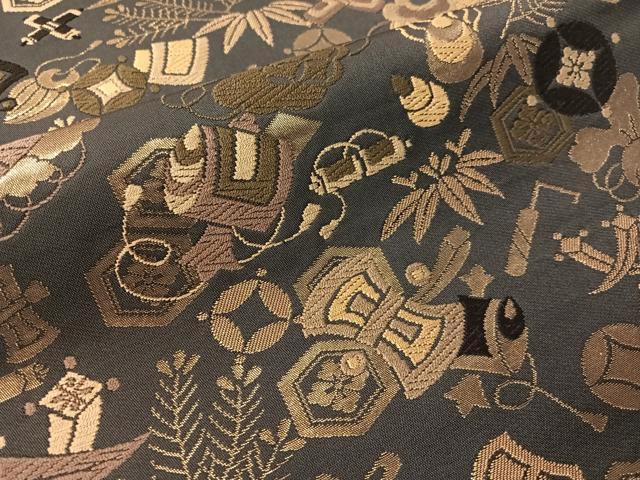 平和屋着物●全通柄 本袋帯 唐織 宝尽くし花文 金糸 正絹 逸品 CABI4013vp