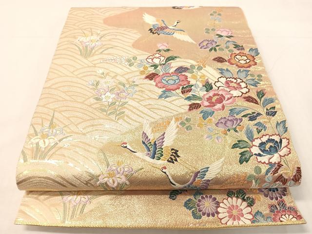 平和屋着物▼六通柄袋帯 唐織 富貴苑 金糸 正絹 逸品 CABI4021vp