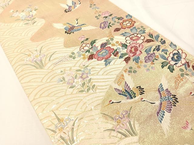 平和屋着物▼六通柄袋帯 唐織 富貴苑 金糸 正絹 逸品 CABI4021vp