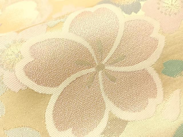 平和屋着物●両面 六通柄袋帯 舞桜 金銀糸 正絹 逸品 CABI4026vp