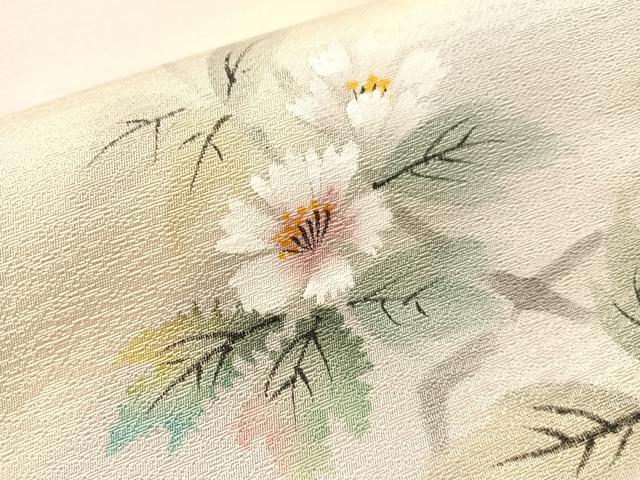 平和屋着物●太鼓柄袋帯 手描き 枝花文 正絹 逸品 CABI4028vp