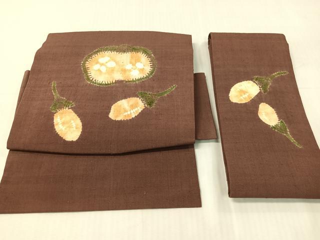 平和屋着物●つけ帯 紬地 絞り 成り物 正絹 逸品 CABI4036vp