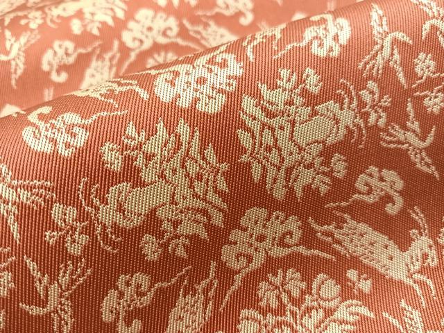 平和屋着物●龍村美術織物 九寸開き名古屋帯 山羊花卉文錦 正絹 逸品 CABI4046vp