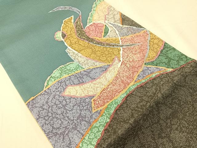 平和屋着物●中嶋まさひろ 蝋彩染作家 中嶋博司 六通柄袋帯 抽象文様 金彩 上代49万 正絹 逸品 未使用 CABI4057vp