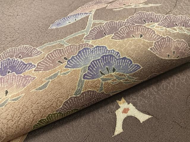 平和屋着物●友禅作家 東矢千嘉子 太鼓柄袋帯 うすぐも 松 楽器 正絹 逸品 未使用 CABI4060vp