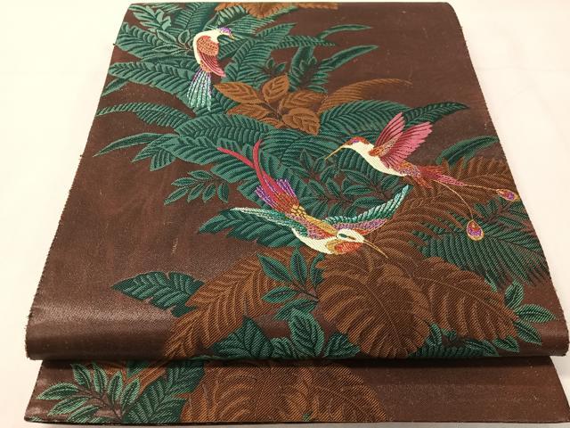 平和屋着物●TOKI志すい キモノモードオリジナルブランド 六通柄袋帯 枝葉鳥文 金銀糸 正絹 逸品 CABI4069vp