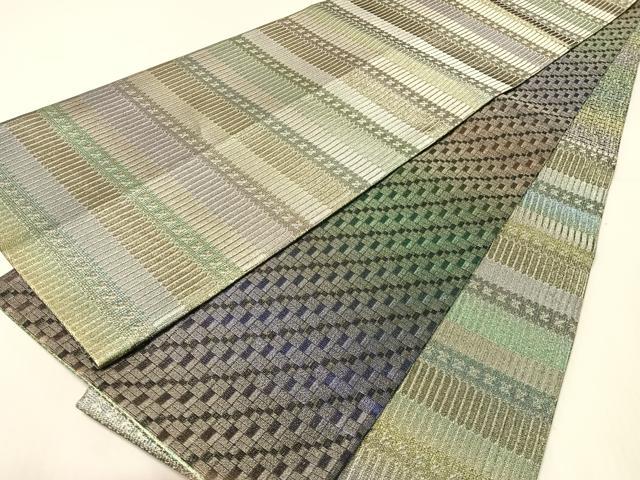 平和屋着物●一蔵コレクション 織の宝石・ダイヤモンドカット 新佐波理 両面 全通柄袋帯 吉祥甲冑定 金糸 正絹 逸品 CABI4070vp