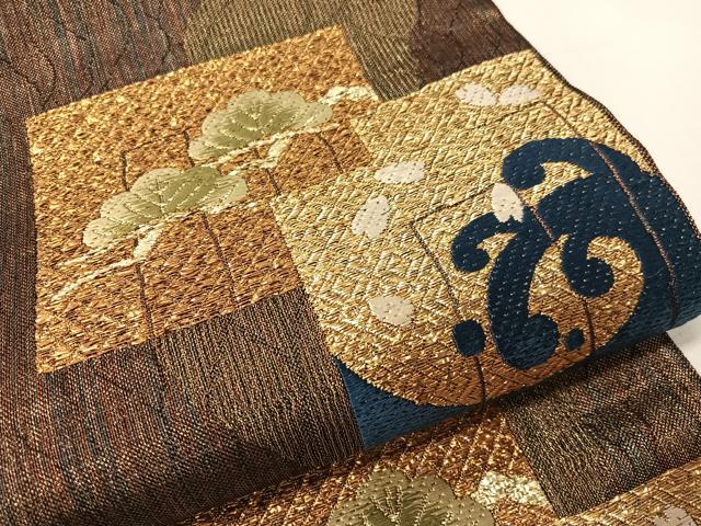 平和屋着物▽六通柄袋帯 スリーシーズン 春夏秋 唐織 源氏香 金銀糸 正絹 逸品 未使用 CABI4084vp