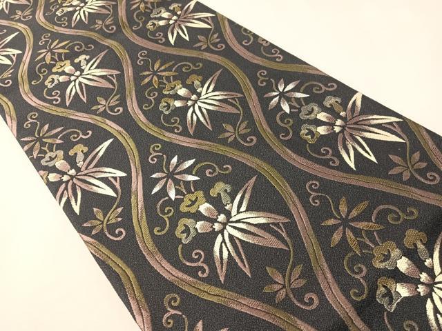 平和屋着物●六通柄袋帯 唐織 立涌笹文 金銀糸 ますいわ屋扱い 正絹 逸品 未使用 CABI4086vp