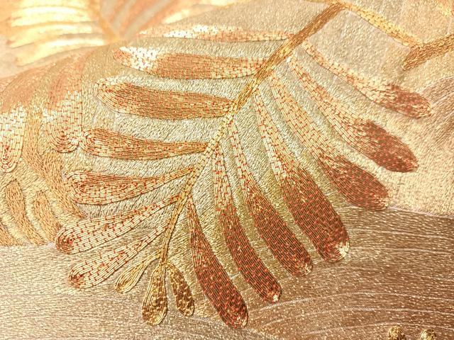 平和屋着物●総刺繍 駒刺繍 太鼓柄袋帯 浜松文 金銀糸 正絹 逸品 CABI4087vp