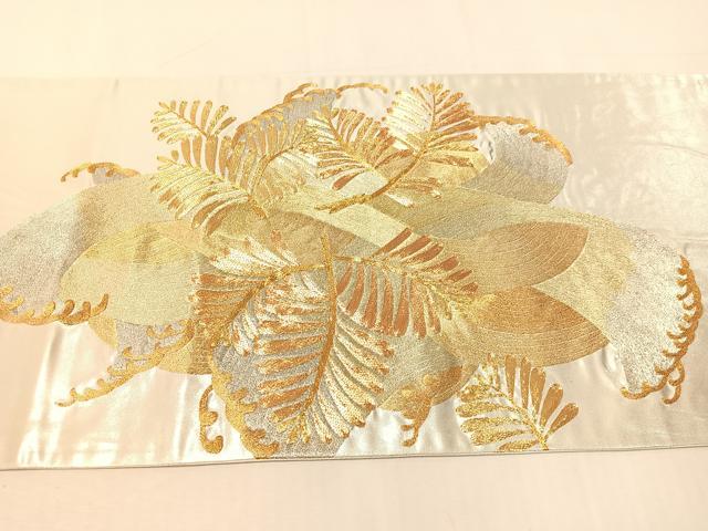 平和屋着物●総刺繍 駒刺繍 太鼓柄袋帯 浜松文 金銀糸 正絹 逸品 CABI4087vp