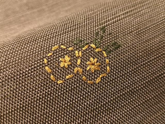 平和屋着物●総刺繍 刺し子 九寸名古屋帯 紬地 扇面花文 正絹 逸品 CABI4093vp