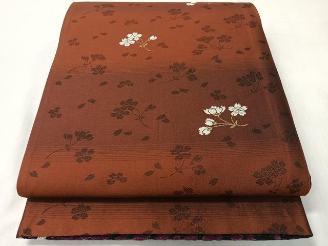 平和屋着物●両面 六通柄袋帯 モール 乱菊 黒地 金銀糸 正絹 逸品 CABI4100vp