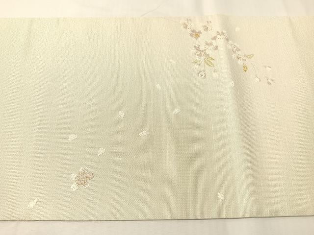 平和屋着物●両面 六通柄袋帯 嵐山さくら桟敷 枝垂れ桜 月の満ち欠け 金銀糸 正絹 逸品 CABI4109vp