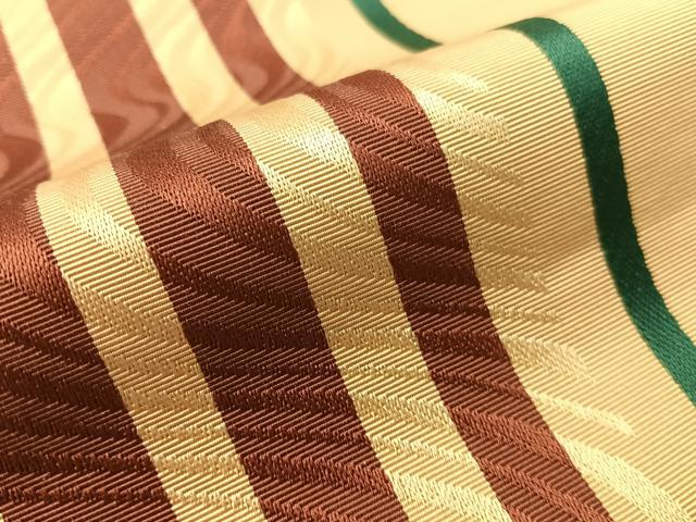 平和屋着物●本場筑前博多織 両面 半幅帯 流水間道 正絹 逸品 未使用 CABI4116vp