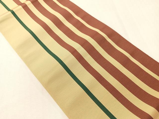 平和屋着物●本場筑前博多織 両面 半幅帯 流水間道 正絹 逸品 未使用 CABI4116vp