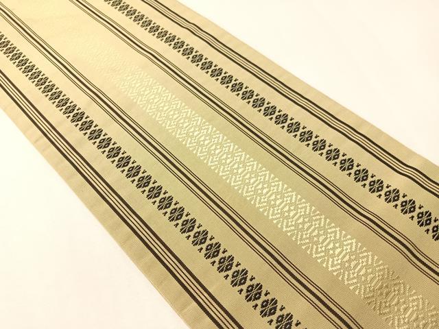 平和屋着物●本場筑前博多織 半幅帯 献上 正絹 逸品 CABI4117vp