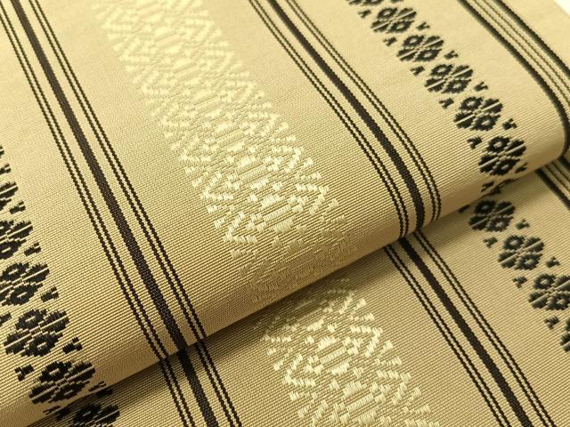 平和屋着物●本場筑前博多織 半幅帯 献上 正絹 逸品 CABI4117vp