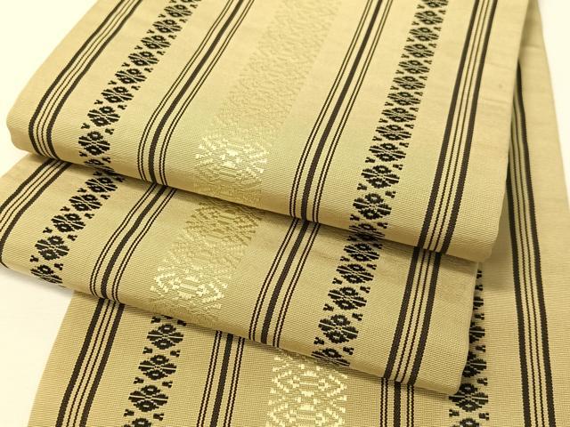 平和屋着物●本場筑前博多織 半幅帯 献上 正絹 逸品 CABI4117vp
