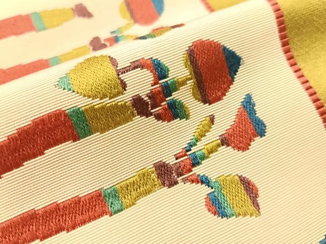 平和屋着物●本場筑前博多織 半幅帯 成り物 正絹 逸品 CABI4119vp