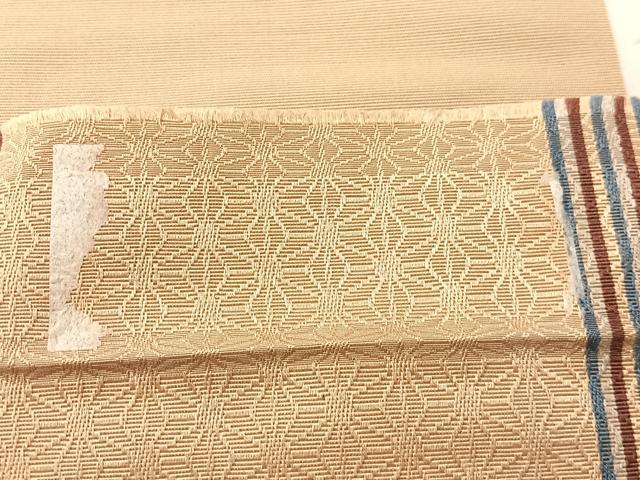 平和屋着物●本場筑前博多織 半幅帯 麻の葉間道 正絹 逸品 CABI4124vp