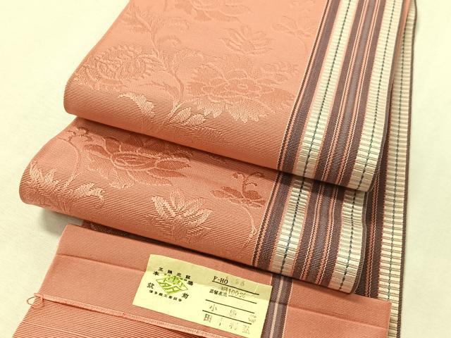 平和屋着物●本場筑前博多織 半幅帯 小袋帯 田中利弘作 更紗唐草間道 証紙付き 正絹 逸品 CABI4126vp