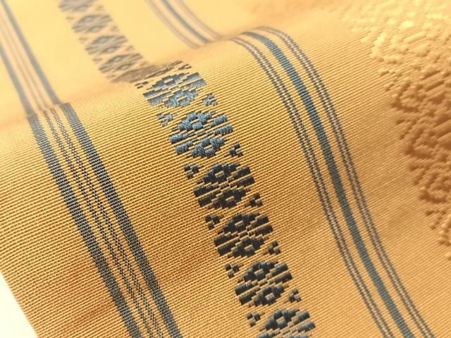 平和屋着物●本場筑前博多織 半幅帯 献上 証紙付き 正絹 逸品 CABI4129vp