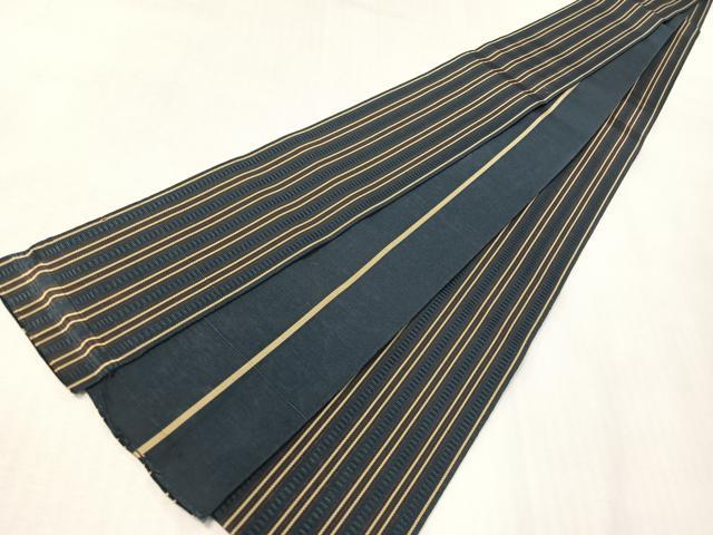平和屋着物●男性 本場筑前博多織 角帯 間道 証紙付き 正絹 逸品 CABI4130vp