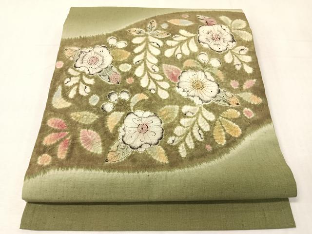 平和屋着物●つけ帯 辻が花 紬地 手描き 絞り 正絹 逸品 CABI4131vp