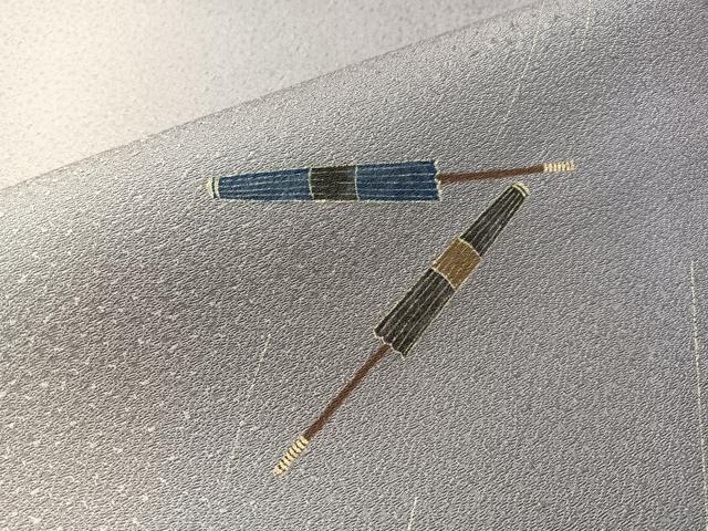 平和屋着物●太鼓柄袋帯 作家物 紙芸 番傘 正絹 逸品 CABI4156vp