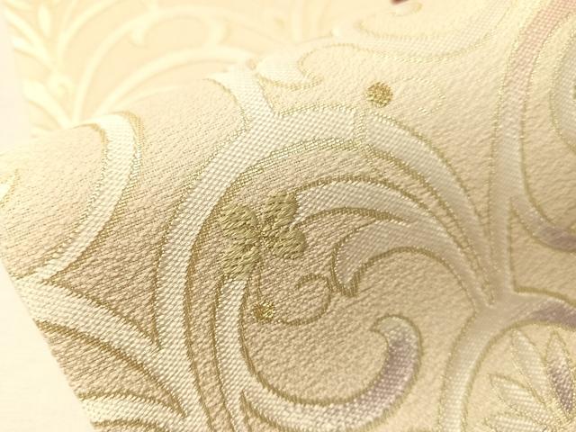 平和屋着物●西陣織 六通柄袋帯 花唐草文 金糸 正絹 逸品 未使用 CABI4164vp
