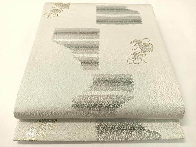 平和屋着物●六通柄袋帯 葡萄蔦の葉文 金銀糸 正絹 逸品 CABI4174vp