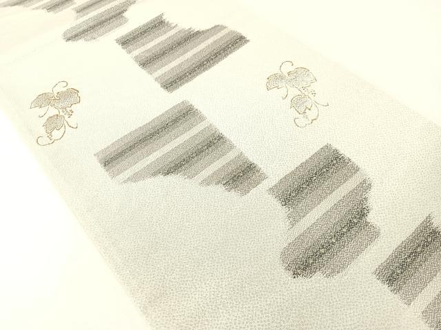 平和屋着物●六通柄袋帯 葡萄蔦の葉文 金銀糸 正絹 逸品 CABI4174vp