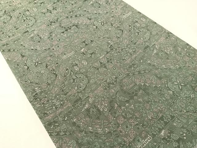平和屋着物●全通柄袋帯 花唐草吉祥文 正絹 逸品 CABI4178vp