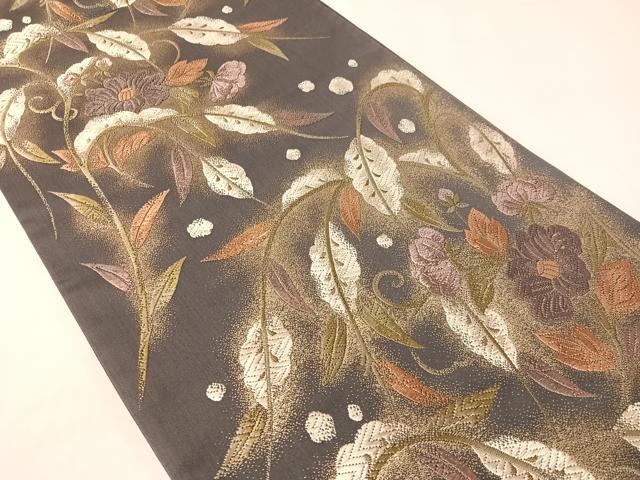 平和屋着物●六通柄袋帯 唐織 辻が花 金糸 正絹 逸品 CABI4181vp