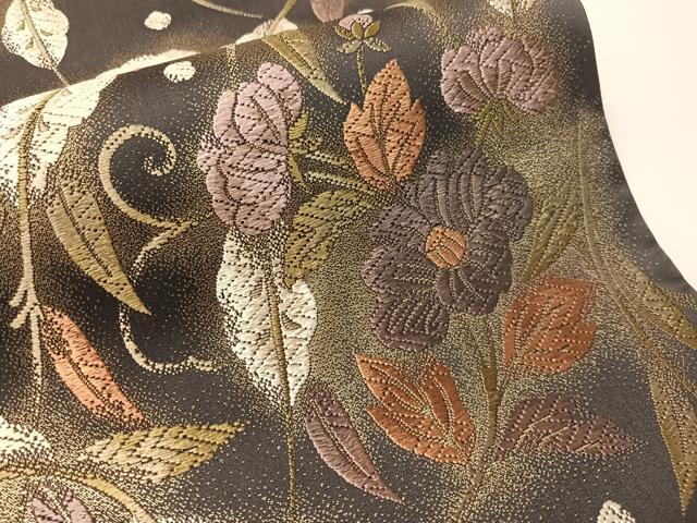 平和屋着物●六通柄袋帯 唐織 辻が花 金糸 正絹 逸品 CABI4181vp