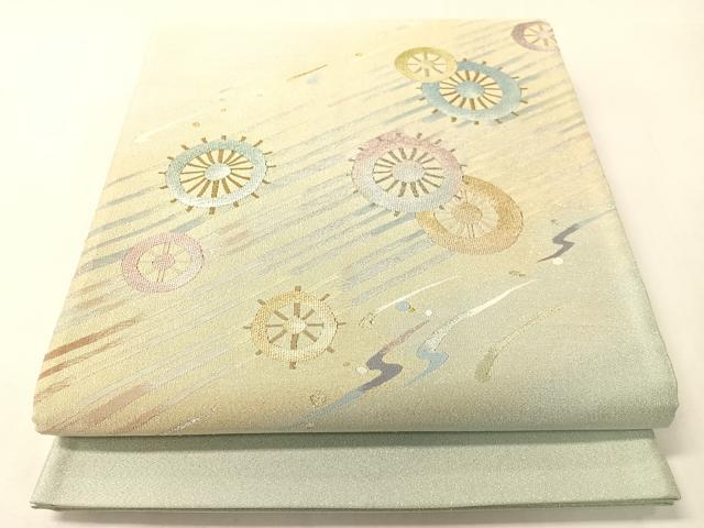平和屋着物●爪掻き本綴れ 中谷文彦 太鼓柄袋帯 舵輪 金銀糸 さが美扱い 正絹 逸品 CABI4191vp