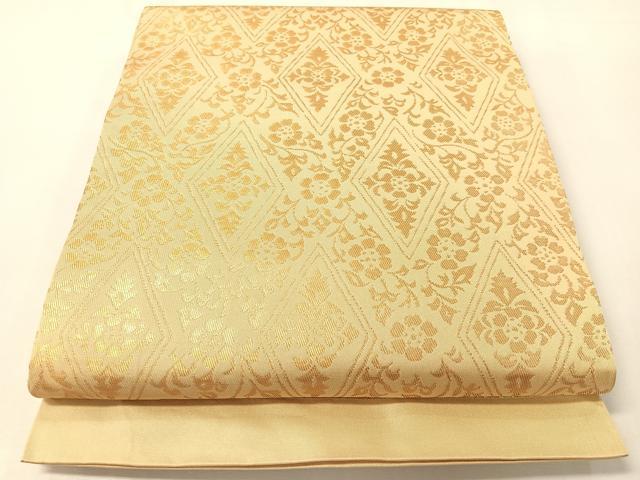 平和屋着物●両面 六通柄 本袋帯 唐織 祇亮爾 歌集花菱文 金糸 正絹 逸品 CABI4211vp