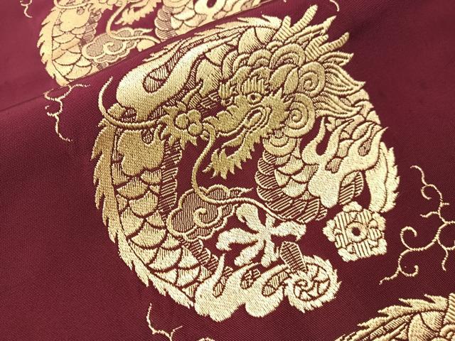 平和屋着物●アンティーク 大正ロマン 全通柄 九寸名古屋帯 雲龍 正絹 逸品 CABI4231vp