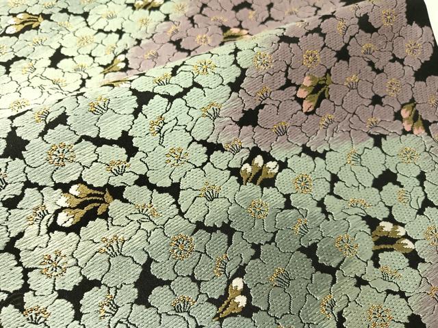 平和屋着物●西陣 津村織物謹製 六通柄袋帯 唐織 花尽くし 黒地 金糸 正絹 逸品 CABI4233vp
