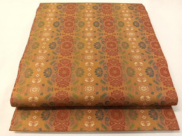 平和屋着物●九寸開き名古屋帯 更紗間道 正絹 逸品 CABI4248vp
