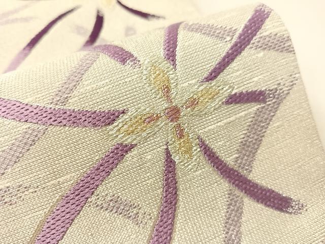 平和屋着物●一蔵コレクション 六通柄袋帯 瑠璃工房 変わり七宝花文 金銀糸 正絹 逸品 CABI4254vp