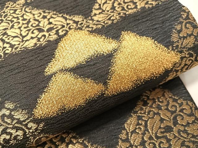 平和屋着物●西陣 タケジ商事謹製 六通柄袋帯 一粋綴 唐草鱗文 金糸 証紙付き 正絹 逸品 CABI4257vp