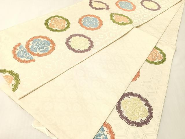 平和屋着物●六通柄袋帯 唐織 吉祥花蝶文 正絹 逸品 CABI4260vp