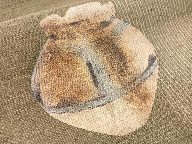 平和屋着物●九寸名古屋帯 紬地 ろうけつ染め 陶器文 正絹 逸品 CABI4273vp